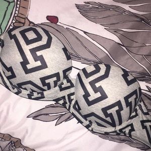 Victoria Secret Pink gray and black strapless bra